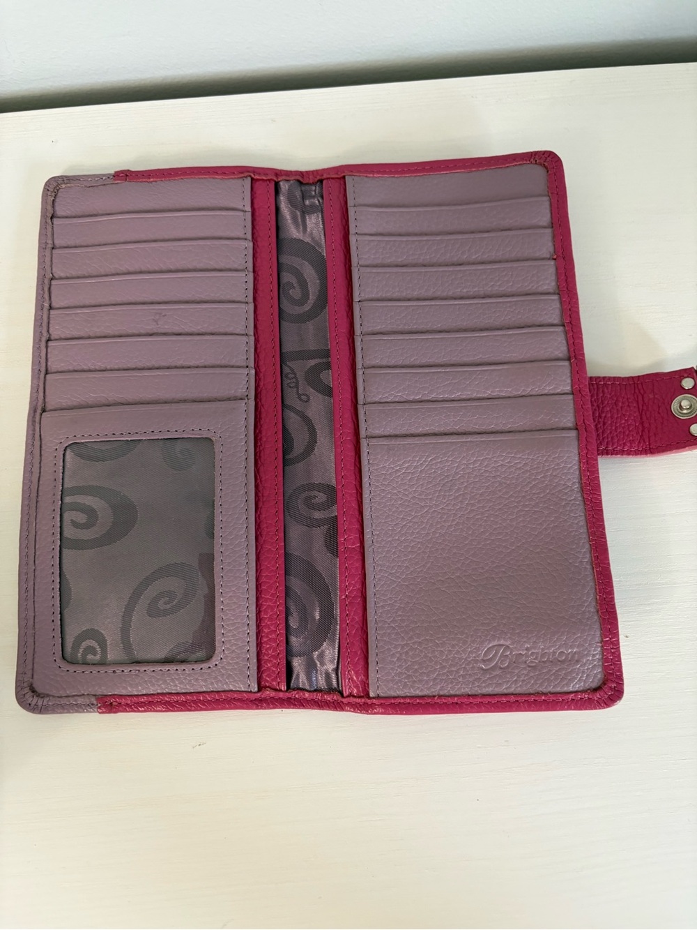 Brighton Barbados Pink Lilac Leather Large Pocket Wallet Coquette Whimsygoth - Picture 5 of 10